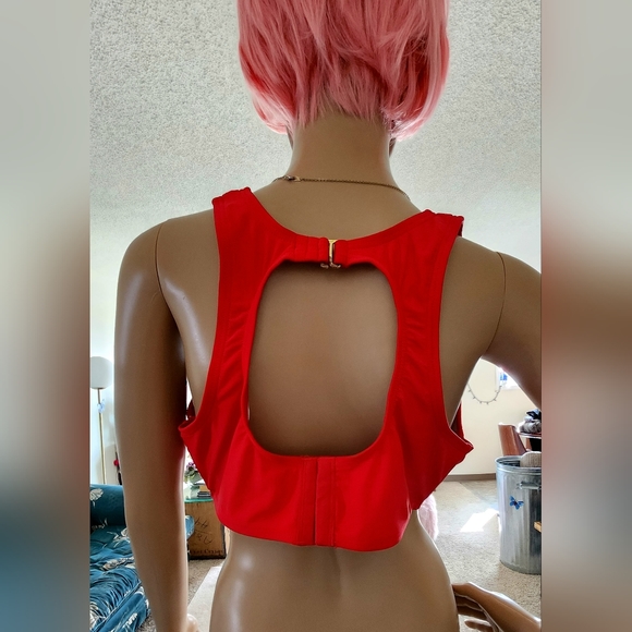 Red Bikini Top w/ Gold/Silver Details - Picture 3 of 13